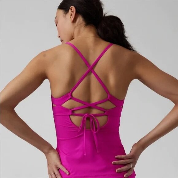 Athleta Triangle Tankini A-C // NWT // Electric Fuchsia Medium - Picture 6 of 7